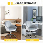 Fauteuil de bureau pivotant capitonné en velours – Hauteur réglable, 1 personne
