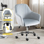 Fauteuil de bureau pivotant capitonné en velours – Hauteur réglable, 1 personne