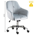 Fauteuil de bureau pivotant capitonné en velours – Hauteur réglable, 1 personne