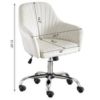 Fauteuil de bureau pivotant capitonné en velours – Hauteur réglable, 1 personne