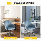 Fauteuil de bureau pivotant capitonné en velours – Hauteur réglable, 1 personne
