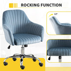 Fauteuil de bureau pivotant capitonné en velours – Hauteur réglable, 1 personne