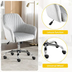 Fauteuil de bureau pivotant capitonné en velours – Hauteur réglable, 1 personne