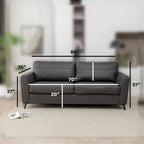 Canapé-lit convertible en similicuir gris/marron, 3 places