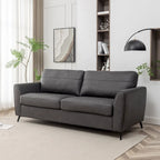 Canapé-lit convertible en similicuir gris/marron, 3 places