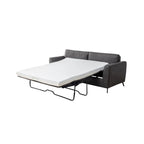 Canapé-lit convertible en similicuir gris/marron, 3 places