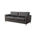 Canapé-lit convertible en similicuir gris/marron, 3 places