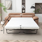 Canapé-lit convertible en similicuir gris/marron, 3 places