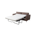 Canapé-lit convertible en similicuir gris/marron, 3 places
