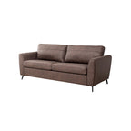 Canapé-lit convertible en similicuir gris/marron, 3 places