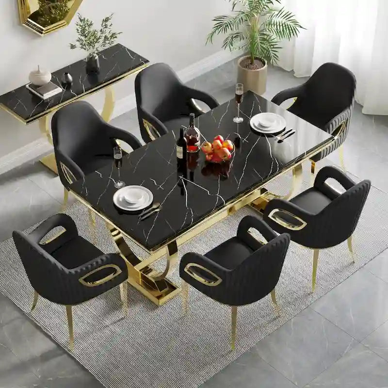 Fauteuil à accoudoirs Fox-Eye, capitonné en velours noir – Simple