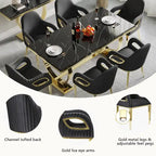 Fauteuil à accoudoirs Fox-Eye, capitonné en velours noir – Simple
