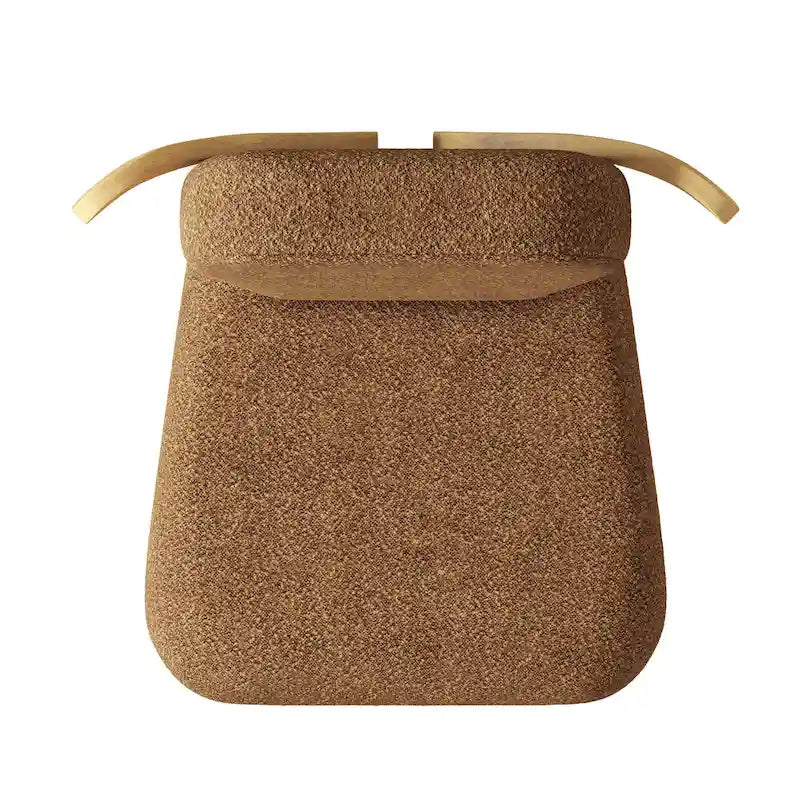 Chaise de salle à manger à dossier haut en tissu Teddy, coloris orange/beige/noir/blanc, avec pieds en bois – Lot de 2