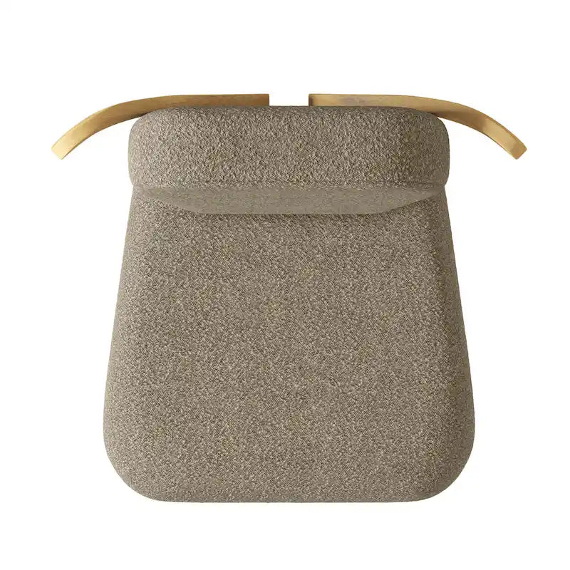 Chaise de salle à manger à dossier haut en tissu Teddy, coloris orange/beige/noir/blanc, avec pieds en bois – Lot de 2