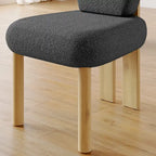 Chaise de salle à manger à dossier haut en tissu Teddy, coloris orange/beige/noir/blanc, avec pieds en bois – Lot de 2