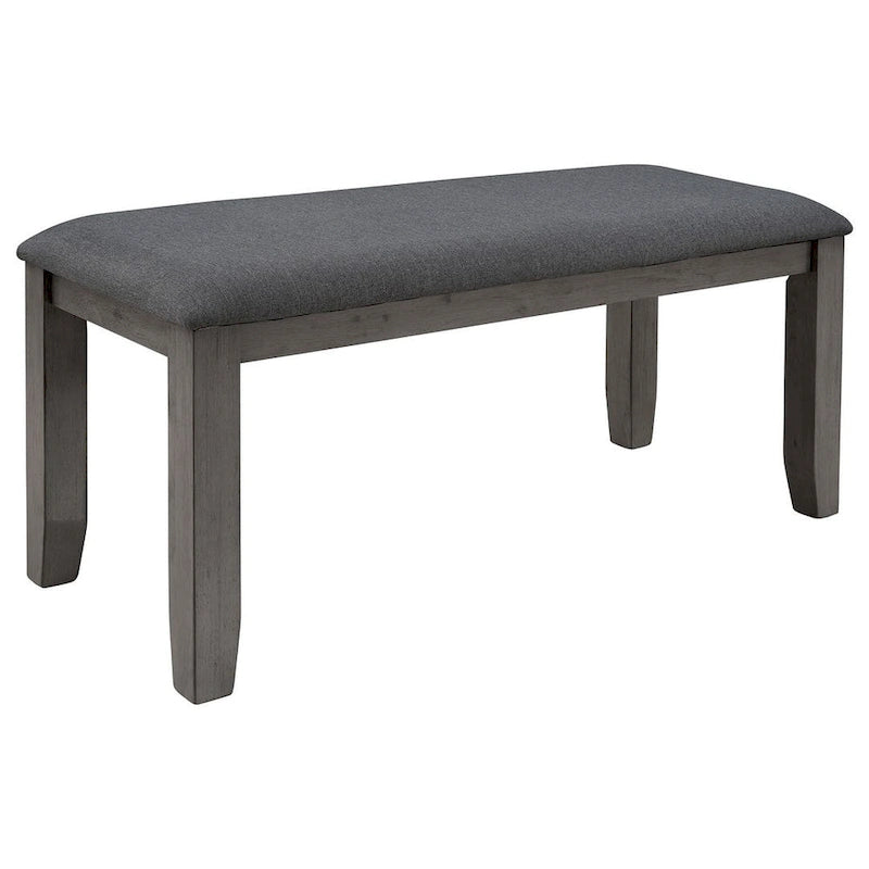 Ensemble de salle à manger rustique gris 6 personnes avec banc
