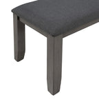 Ensemble de salle à manger rustique gris 6 personnes avec banc