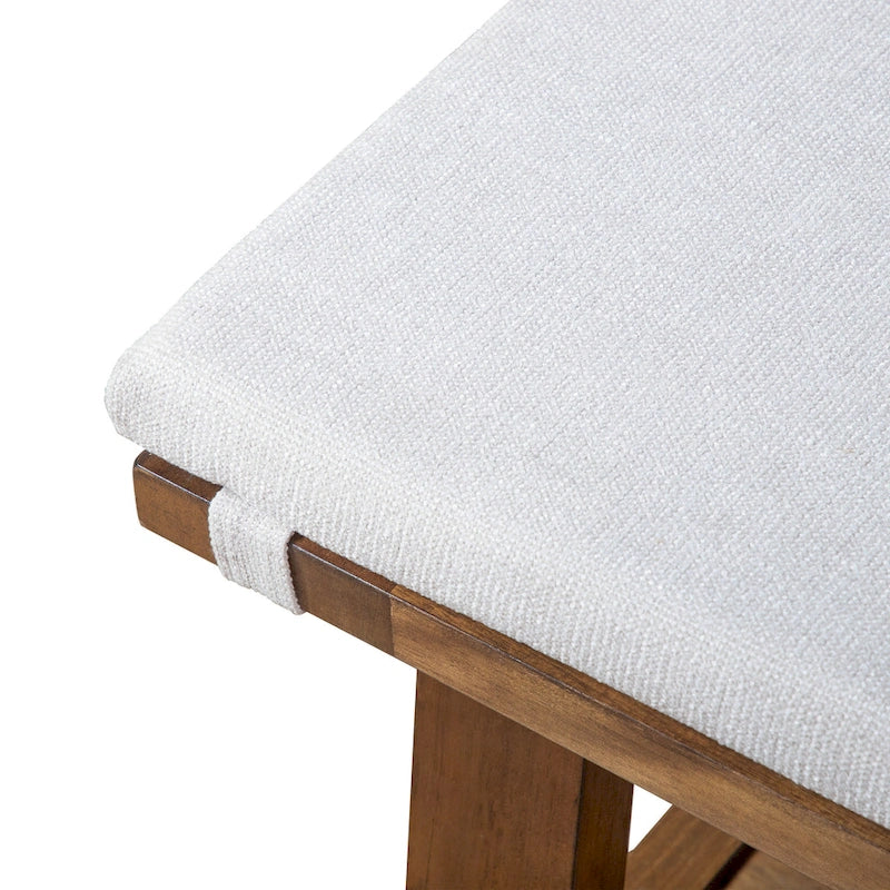 Banc de salle à manger tréteau ivoire, 2-3 personnes, 152 cm