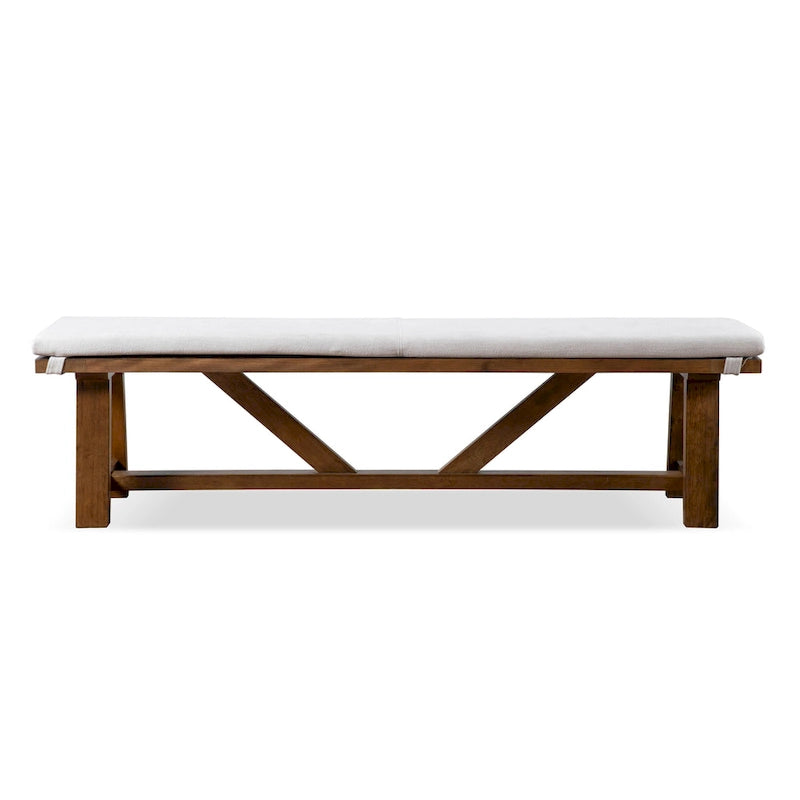 Banc de salle à manger tréteau ivoire, 2-3 personnes, 152 cm
