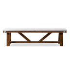 Banc de salle à manger tréteau ivoire, 2-3 personnes, 152 cm
