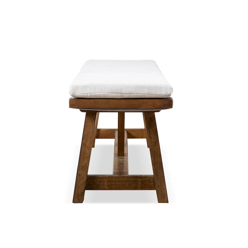 Banc de salle à manger tréteau ivoire, 2-3 personnes, 152 cm